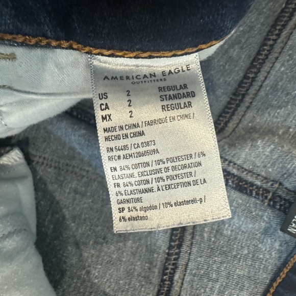 American Eagle Outfitters Women's Dark Blue high Rise Skinny Jeans Jeggings - Picture 9 of 9